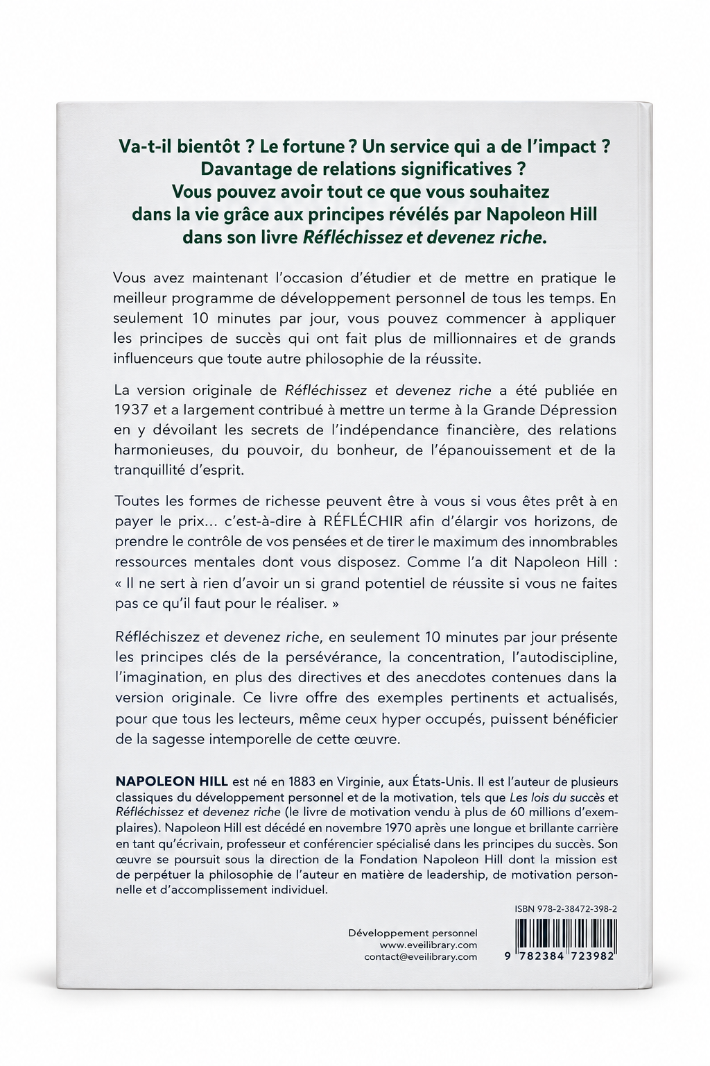 Réfléchis Devenez Riche de Napoléon Hill